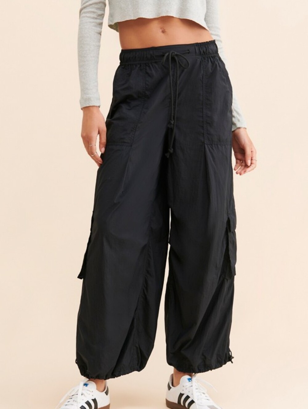 NWOT Anthropolgie Daily Practice Base Jump Cargo Pant - Black - Sz Small